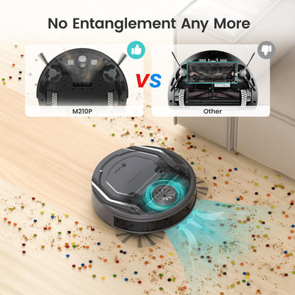 Lefant M210 Pro Robot Vacuum, Slim Quiet, 3 Adjustable Suction Levels, 6 Modes, Robot Vacuum Cleaner for Pet Hair, Hard Floors & Low Carpets, Self-Charging, WiFi/App/Alexa Control, Gray