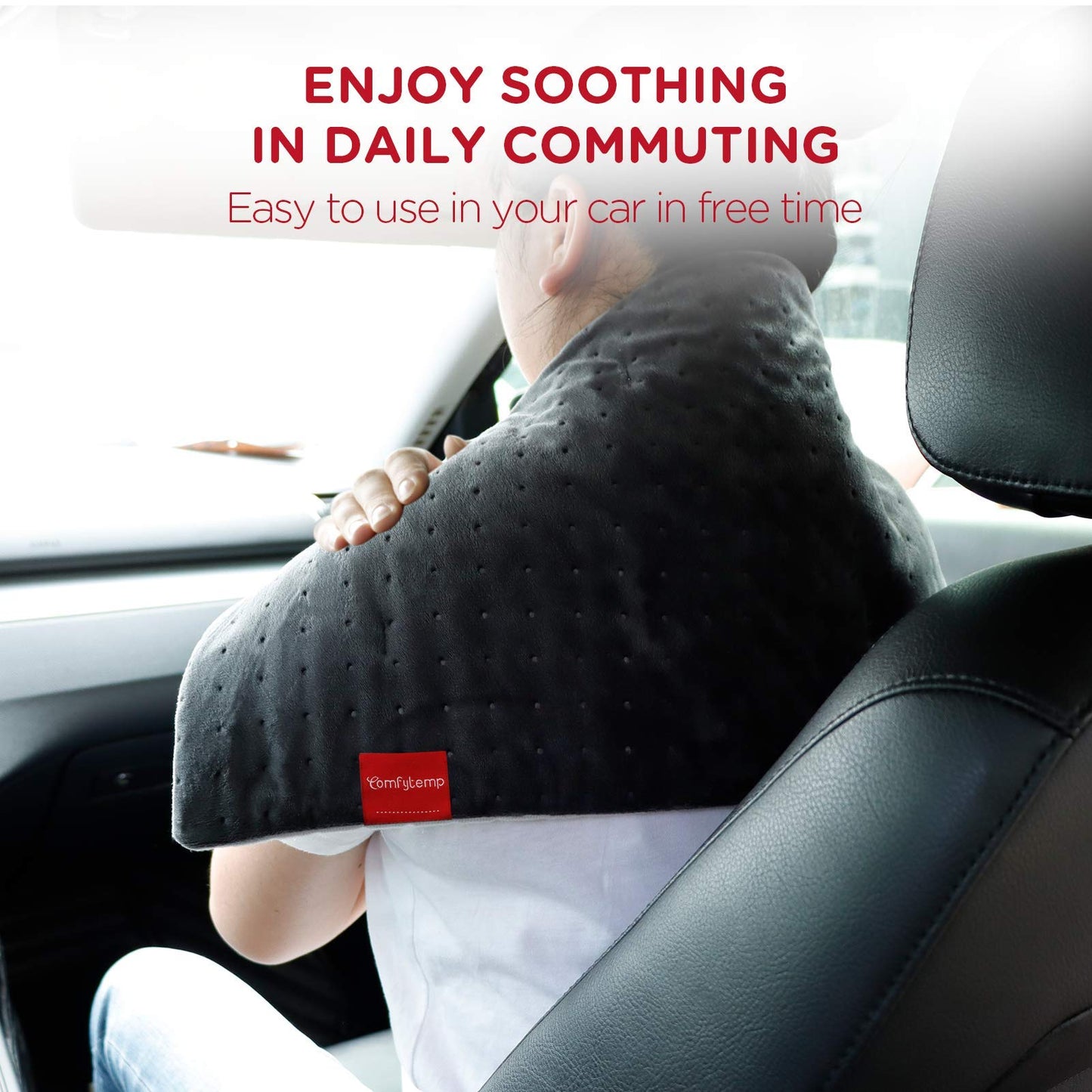 Comfytemp 12V/24V Car Electric Blanket for Back Pain Relief, 4 Heat Settings, 11 Auto-Off, Portable Mini Travel Blanket for Back Pain, Neck, Shoulders and Cramps Relief, 12" x 24" Washable