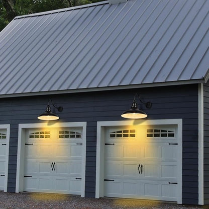 Exterior Farmhouse Gooseneck Barn Light, 16 Inch Vintage Outside Garage Light Fixtures, 4PCS Anti-Rust Waterproof Outdoor Light for Patio Frontdoor Entryway Doorway, Matte Black