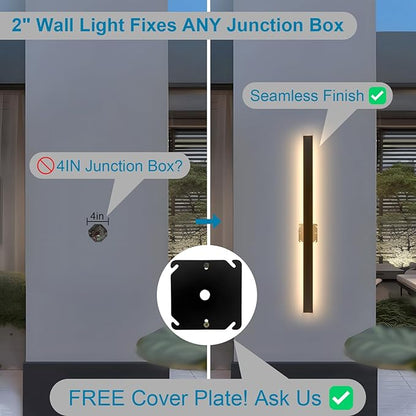 92.5inch Modern Exterior Lighting Fixtures, Waterproof IP65 Linear Outdoor Wall Sconce, Black LED Porch Lights Outdoor 3000K Long Outside Wall Lights for House Exterior Wall Mount Lights