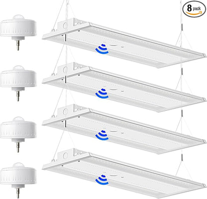 LED Linear High Bay Light 8-Pack, 300W 45000LM 0-10V Dimmable 5000K Daylight, Adjustable High Bay LED Shop Lights Lighting Fixtures for Garage Warehouse Workshop, UL