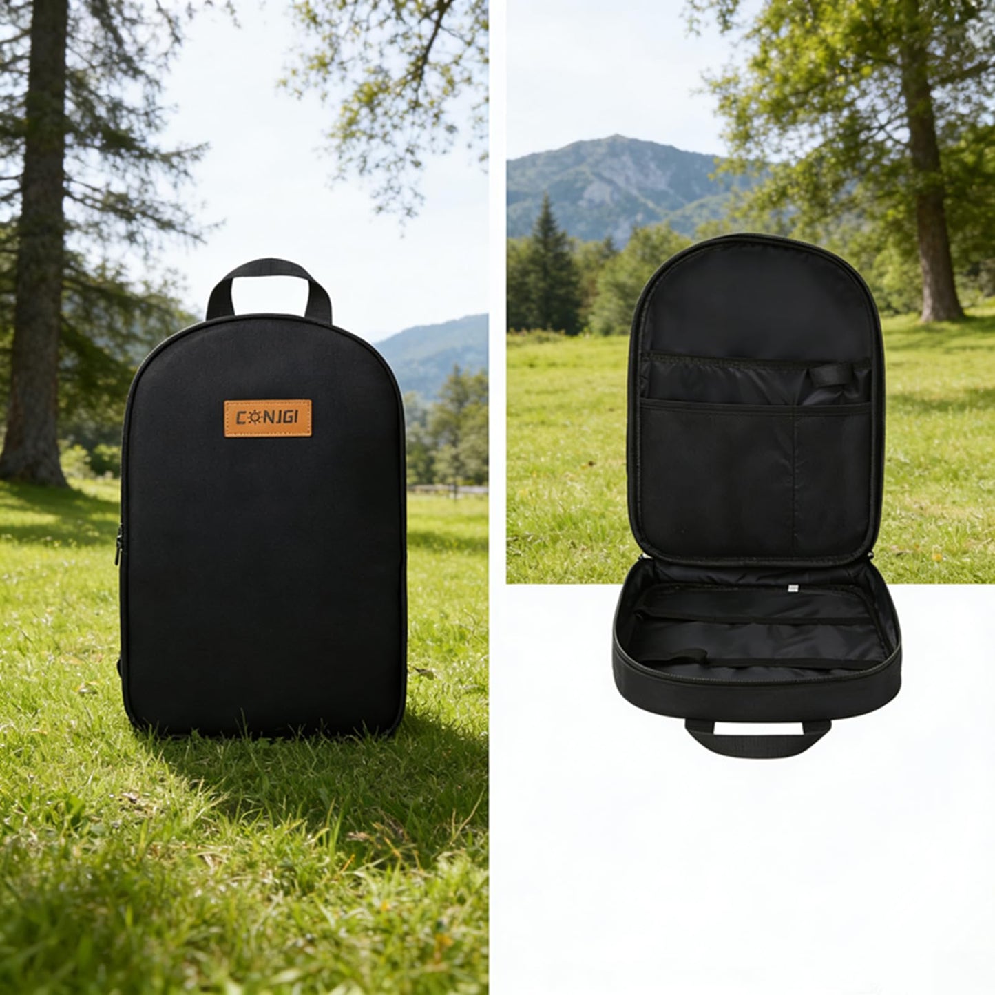 CONJGI Camping Cookware Storage Bag - Camping Cooking Utensils Set Bag Camping Tool Portable Storage Bag Suitable for Knife, Fork, Spoon, Chopping Board, Chef's Knife,Kitchenware Storage