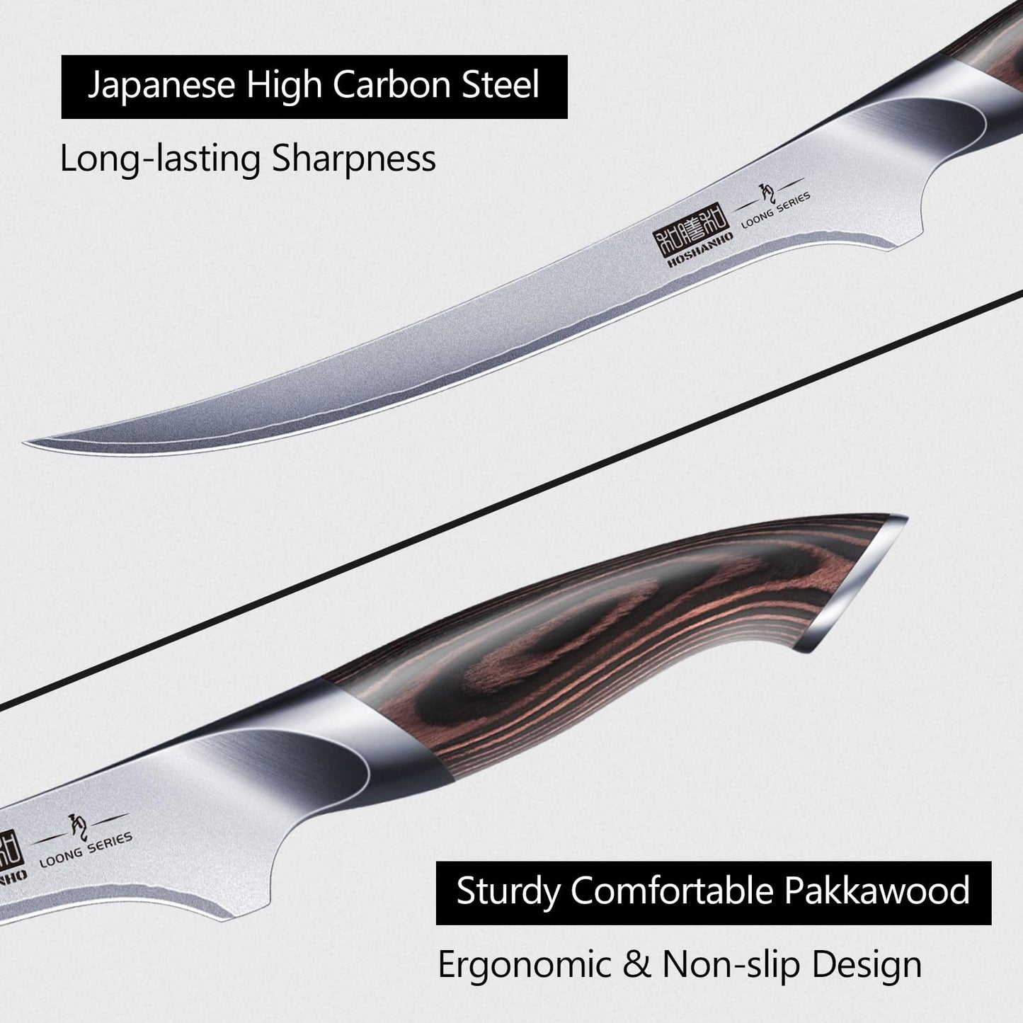 HOSHANHO Fillet Knife 9 Inch, Super Sharp Boning Knife in High Carbon Stainless Steel, Professional Japanese Fish Knives for Meat Poultry Cutting