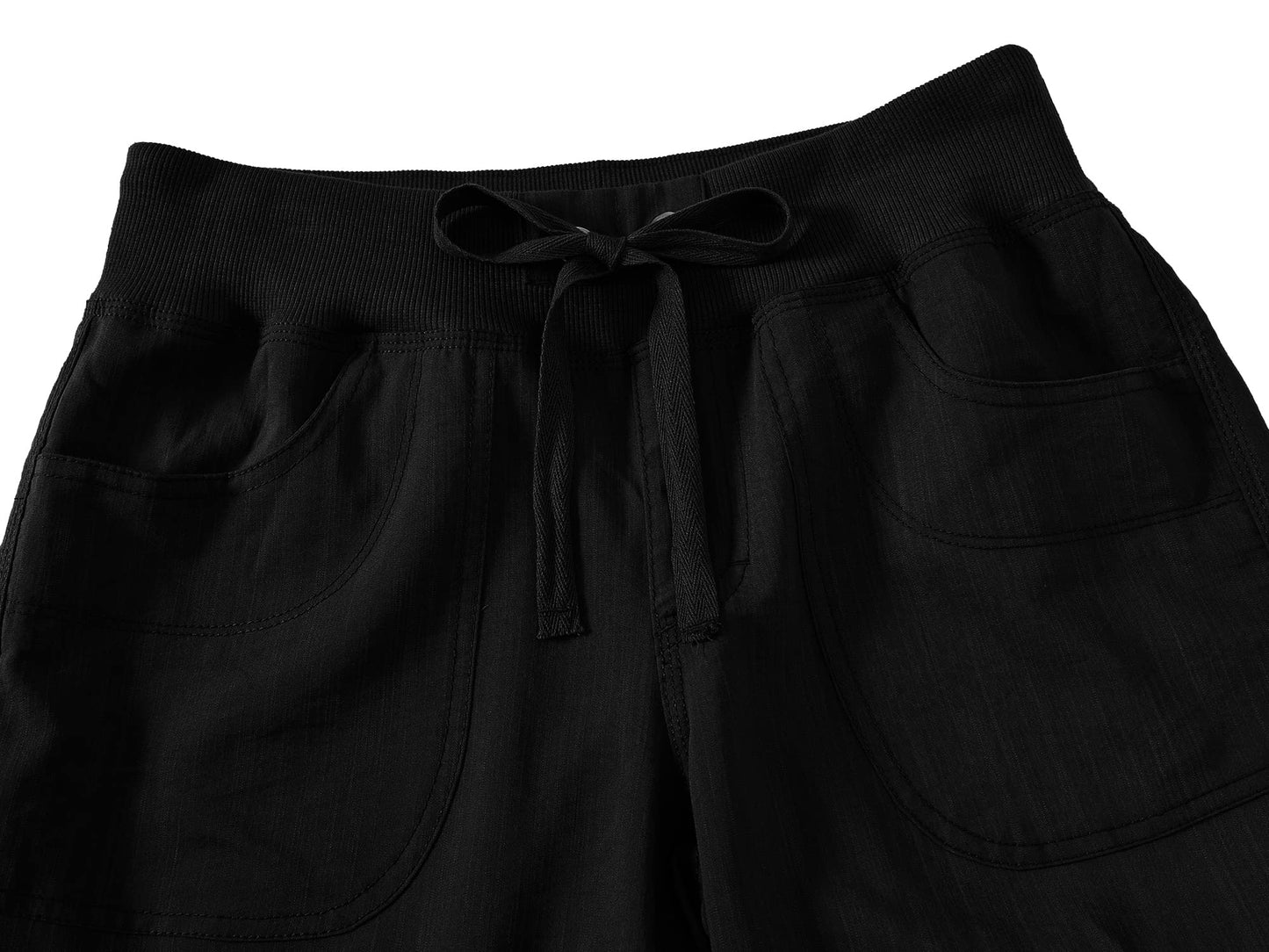 MoFiz Women's Hiking Capris Pants Lightweight Quick Dry Running Athletic Casual Outdoor Cargo Pants for Women Pockets Black L