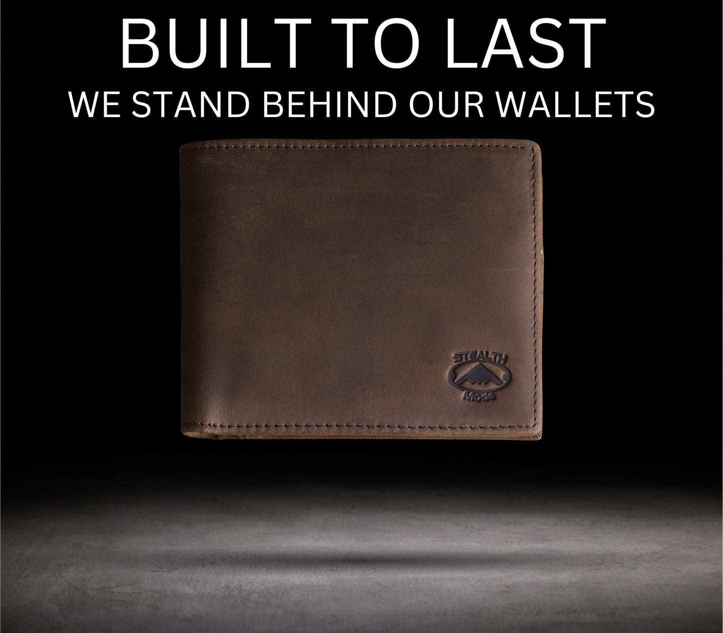 Stealth Mode Leather Bifold Wallet for Men With ID Window and RFID Blocking