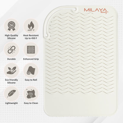 Heat Resistant Mat - Curling Iron Holder - Straightener pad - Flat Iron Holder - Silicone Mat for Hair Tools - Hot Tool Mat - Salon Tools - Hot Iron Holster - Vanity Mat - Vanity Accessories for Women