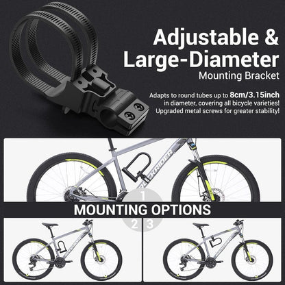 Sportneer Bike U Lock - Heavy Duty 18mm Shackle with 6ft Security Cable | Fits Road, Mountain & Electric Bikes, 9.85''x6.3''