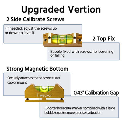 Thwackor Scope Level Picatinny Level Scope Leveling Kit Professional Design High Precision Gold