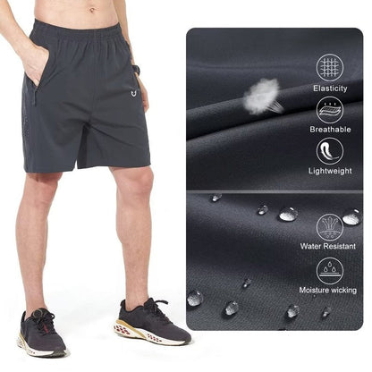 NORTHYARD Men's Athletic Running Shorts Gym Workout 7"/9"/5" Quick Dry Lightweight Sports Basketball Tennis 3 Zipper Pockets Darkgrey S