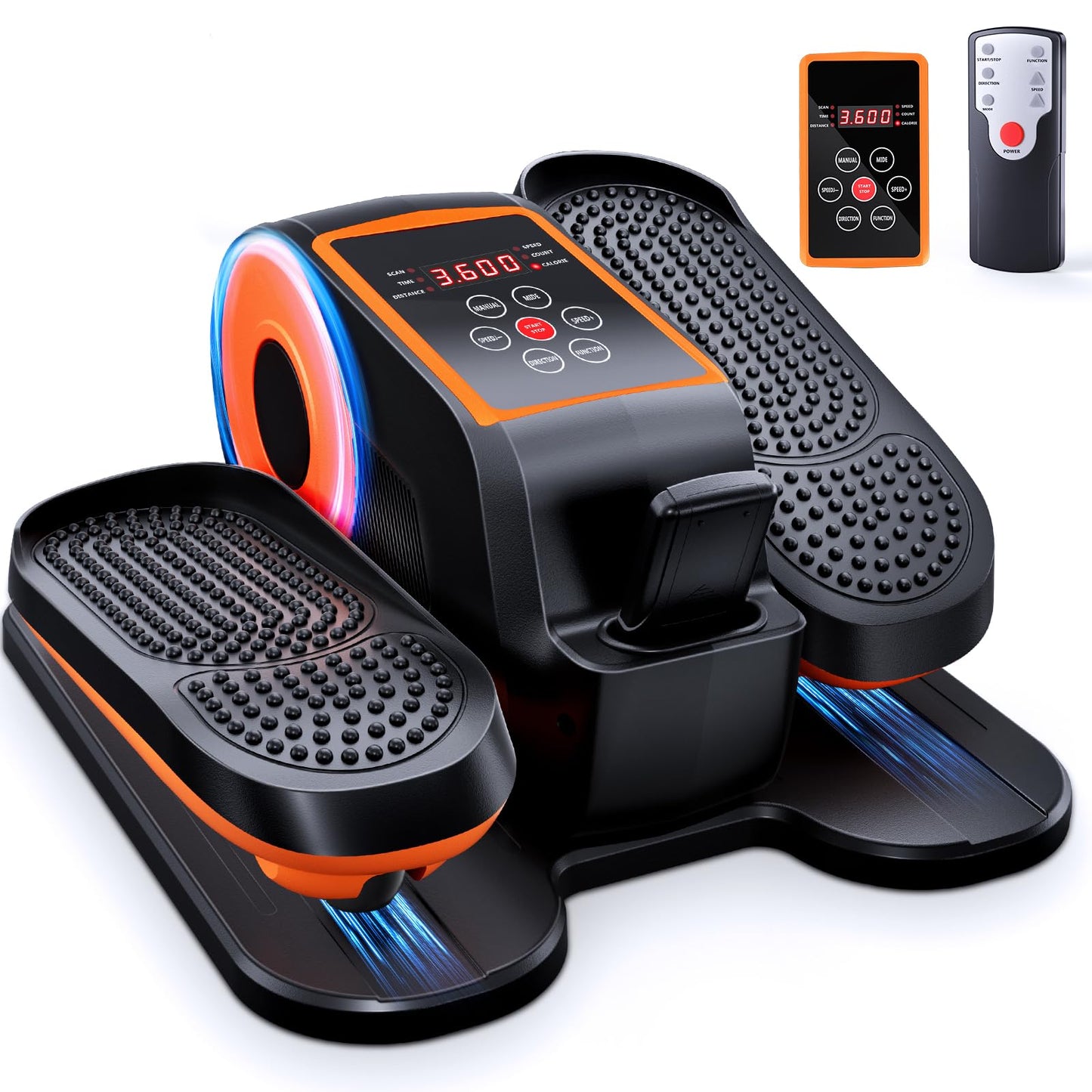 Under Desk Elliptical Machine, Ellipse Leg Exerciser as Seen on TV with Remote, 15 Adjustable Speed, Portable Elliptical Machine While Sitting for Seniors, Quiet for Home Office