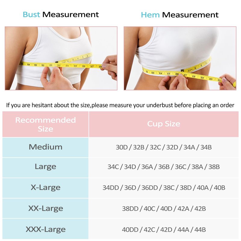 Racerack Women's Zip Front Sports Bra - Wireless, Padded, Post-Surgical Bra with Front Closure - 3 Pack (XX-Large, Black+Flesh+Light Blue)