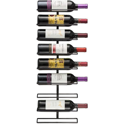 Sorbus Wall Mount Wine Rack – Holds 9 Bottles – Black Metal Wine Bottle Holder for Wall, Modern Wine Rack for Home Bar, Kitchen