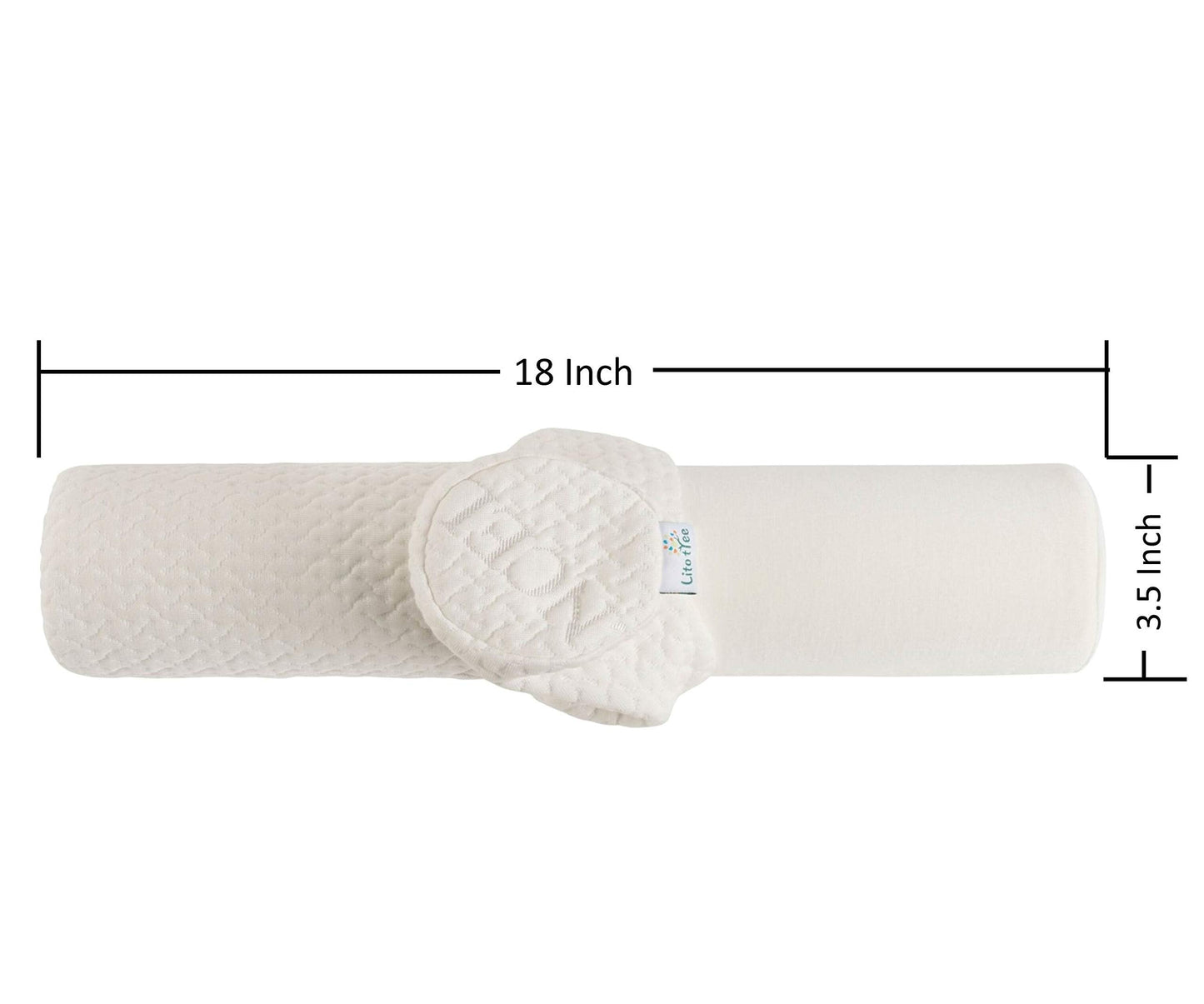 Comfort Memory Foam Neck Roll and Cervical Bolster Round Pillow with Removable Washable Soft Cover for Spine and Neck Back Lumbar Leg Vertebra Support (18x6 inch Pillow)