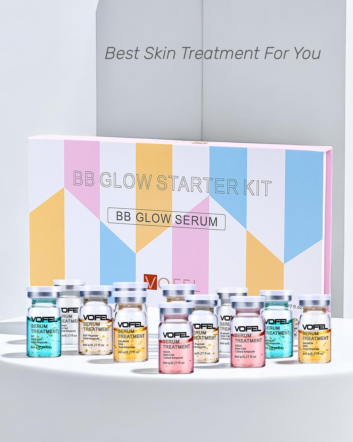 BB Glow Starter Kit BB Glow Serum for Microneedling Serum Ampoule Skin Treatment Kit 0.27oz 12 Vials