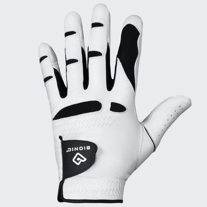 Bionic Men's StableGrip with NaturalFit 2.0 Golf Glove with Dual Expansion Thumb for Best Fit - Premium Cabretta Leather… (White, X-Large, Right)