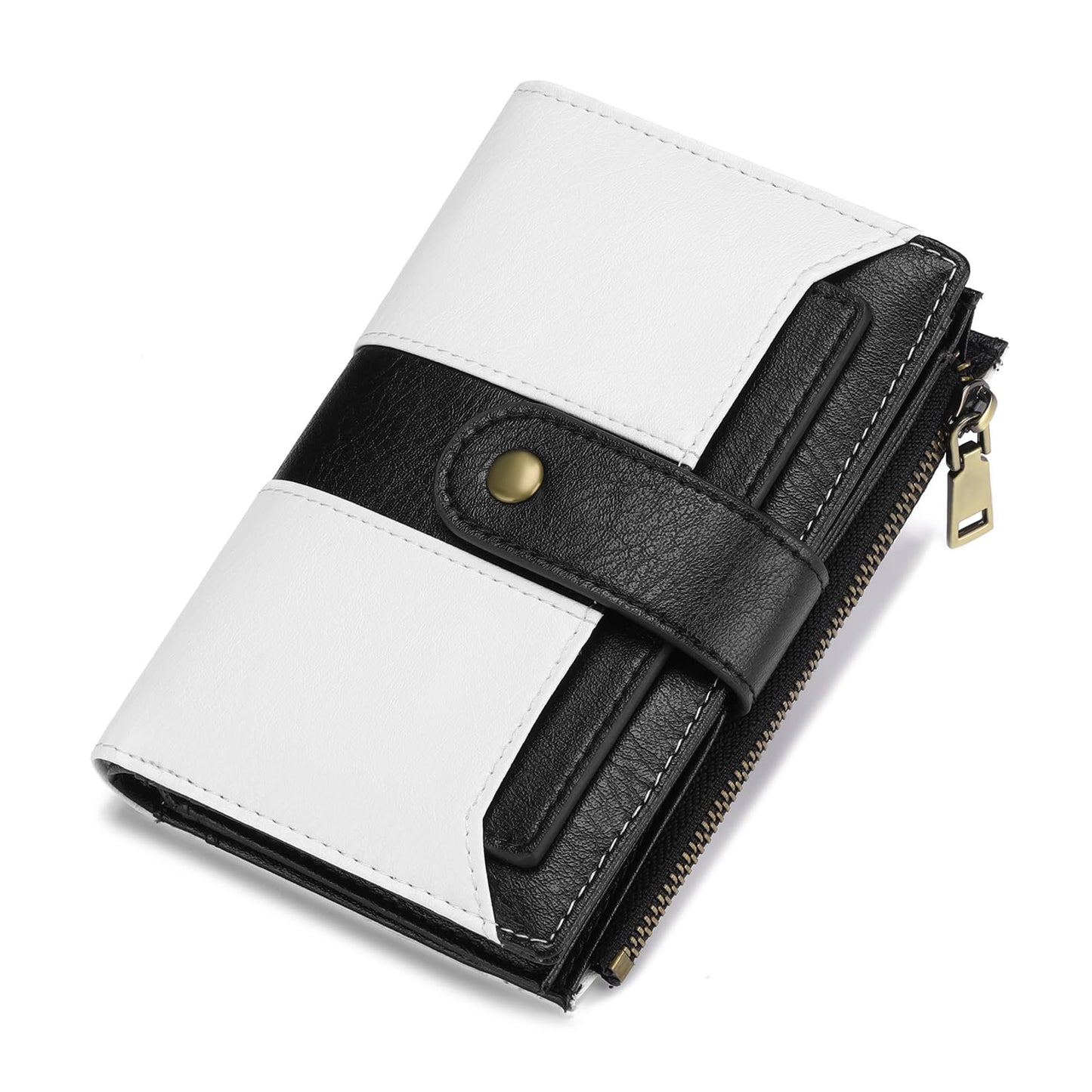 SENDEFN Small Wallets for Women Leather Bifold Compact RFID Blocking with ID Window