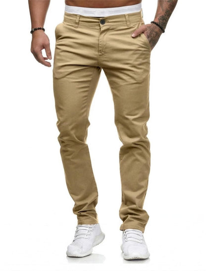 HUNGSON Mens Chinos Dress Pants Slim Fit Stretch Classic Golf Trousers Lightweight Breathable Khakis Casual Travel Slacks Versatile Outdoor Bottoms Khaki 32x30