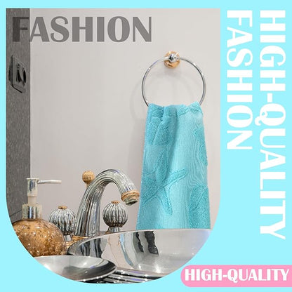 2 Pcs Coastal Hand Towels for Bathroom Ocean Beach Coastal Hand Towels 100%