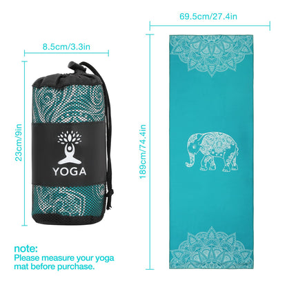 MoKo Yoga Towel, Non Slip Hot Yoga Blanket Printing Pattern Quick Dry with Corner Pocket for Bikram, Pilates, Gym Workout, Outdoor Picnic