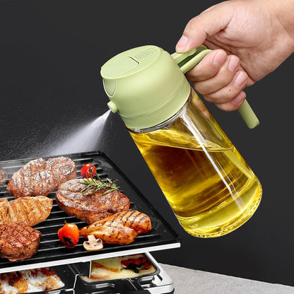 Oil Sprayer for Cooking, 2 In 1 Oil Dispenser and Oil Sprayer (Black+Dark Brown)