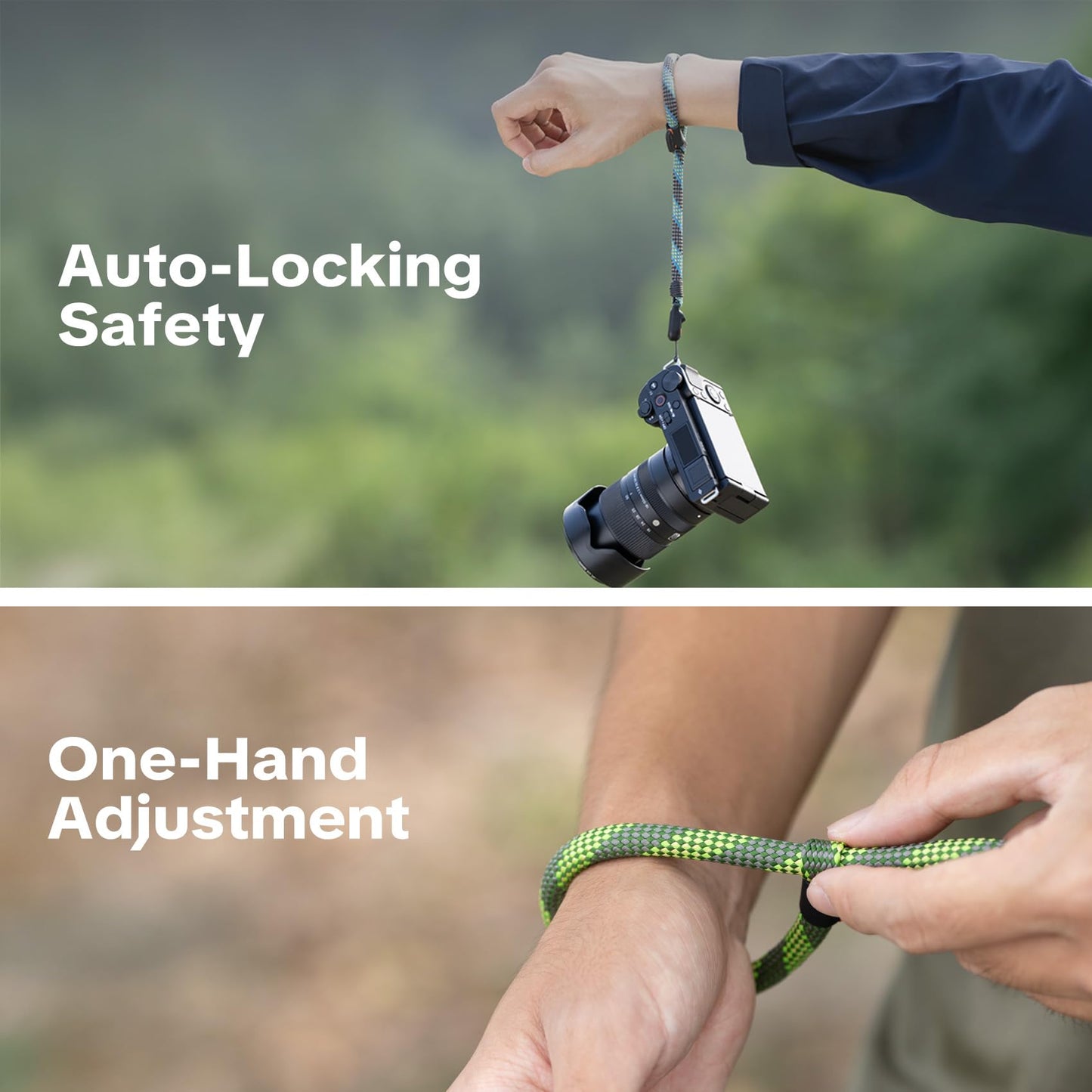 PGYTECH Camera Wrist Strap Slim Outdoor Style, Adjustable Quick Release Anti-Drop Camera Hand Strap for Sony/Nikon/Canon/Gopro Cameras/Mirrorless/Smartphone, 55.1lb Capacity, Aurora Blue