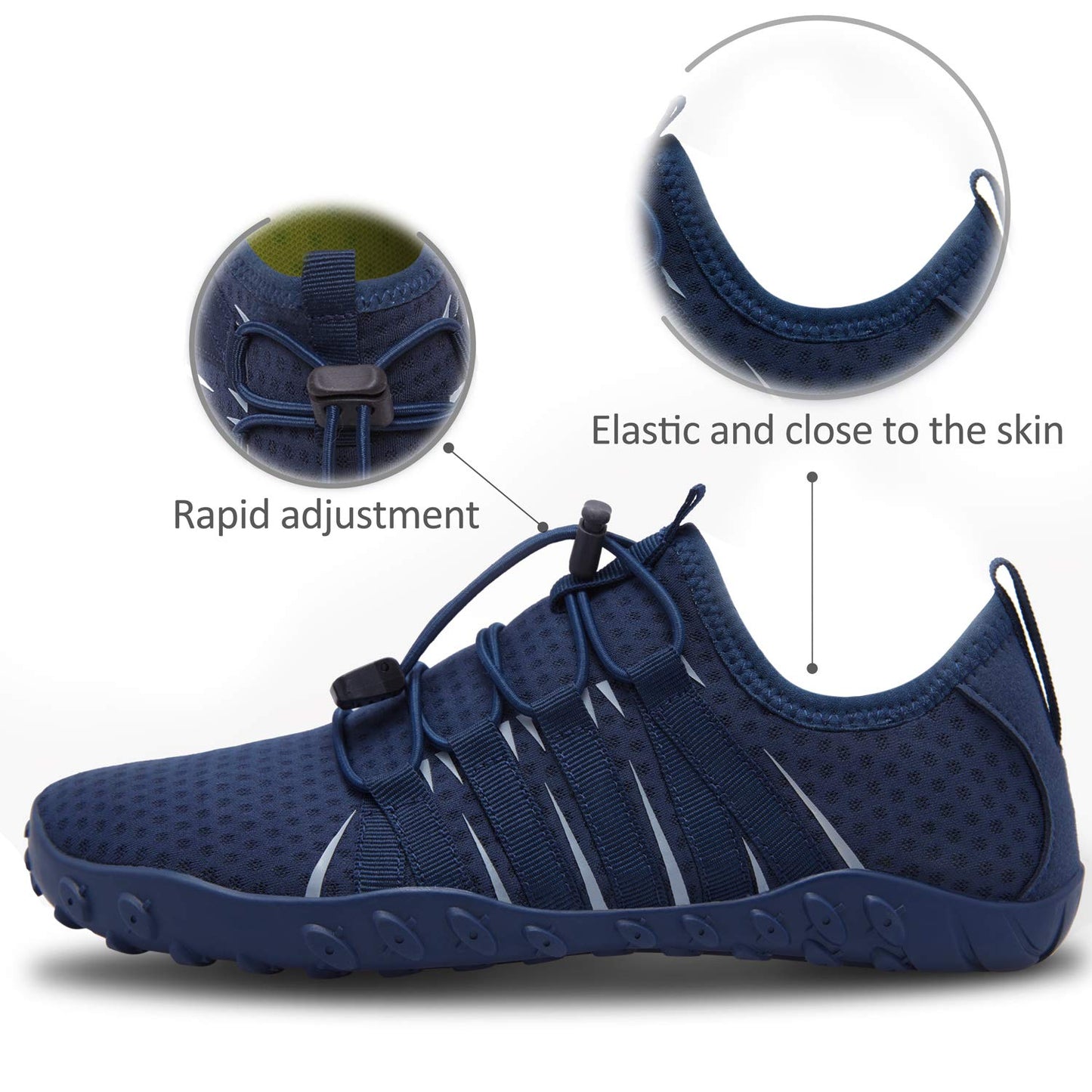 SEEKWAY Water Shoes Sports Quick-Dry Barefoot Aqua Beach Pool Lake Swim Boating Hiking Surfing Men Women 472-Blue SP001