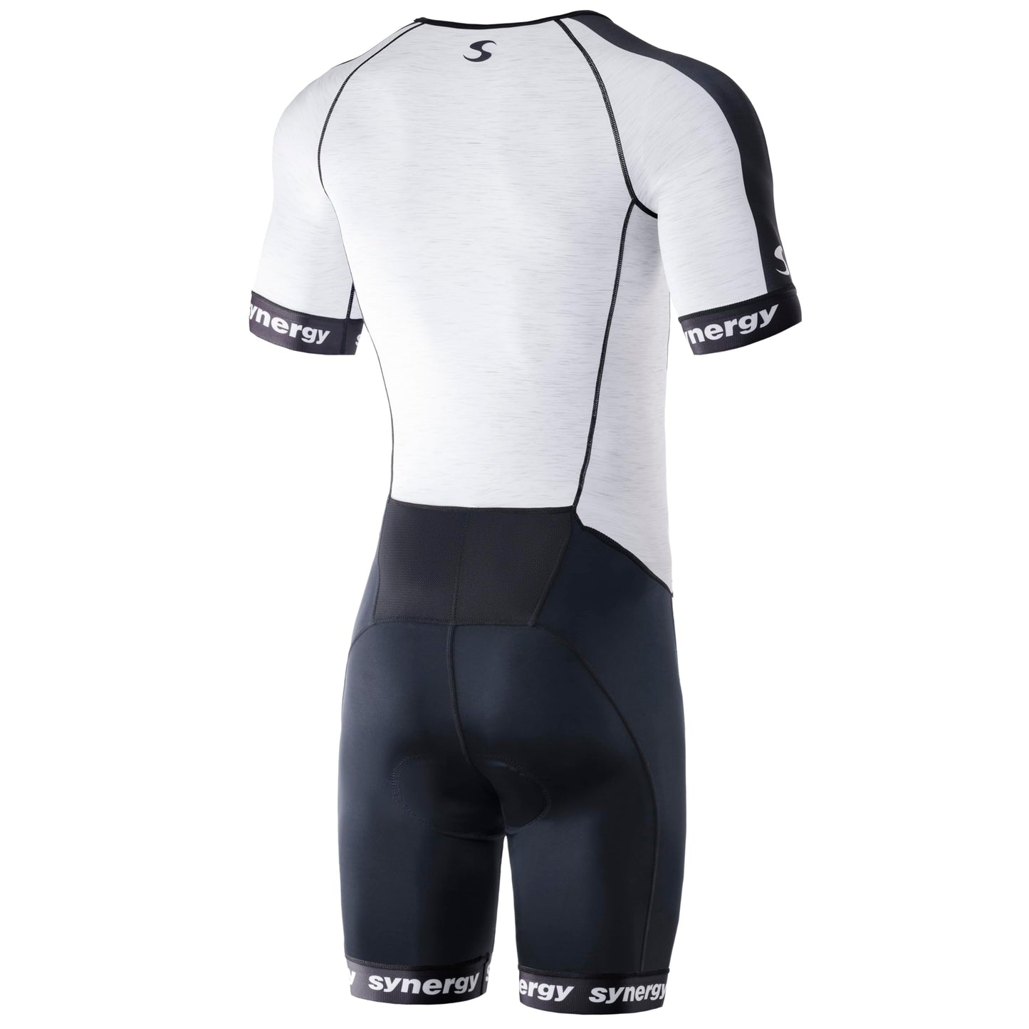 Synergy Cycling Skinsuit - Men's Pro Short Sleeve Tri Suit (Hatch White, X-Large)