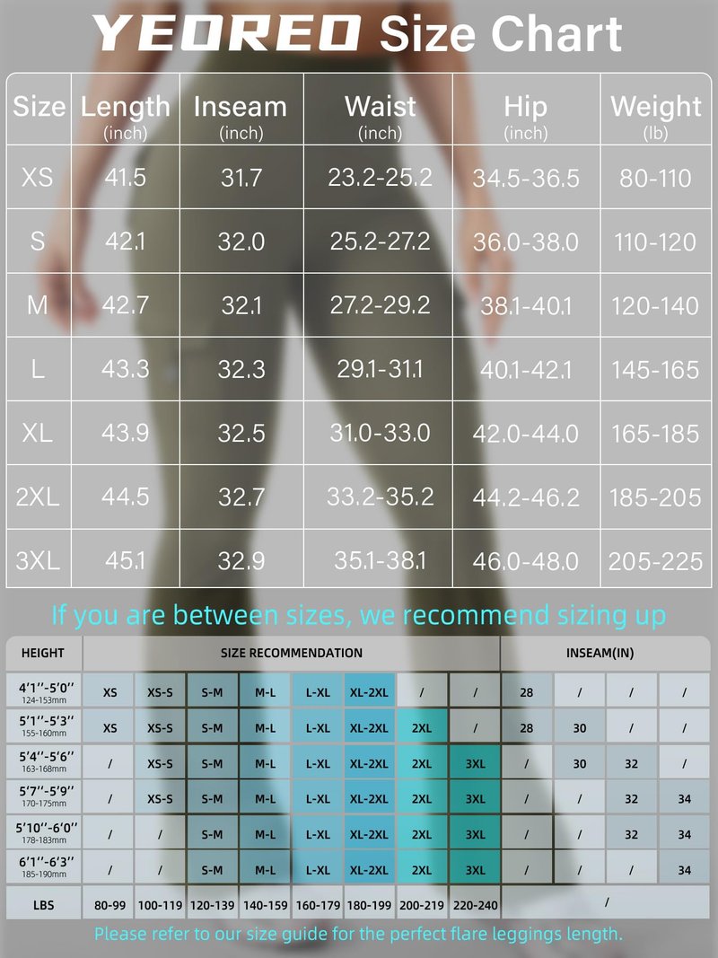 YEOREO CoreFlex Women Workout Flare Leggings with Pockets Hidden Scrunch High Waisted Cargo Gym Yoga Leggings Army Green XXL