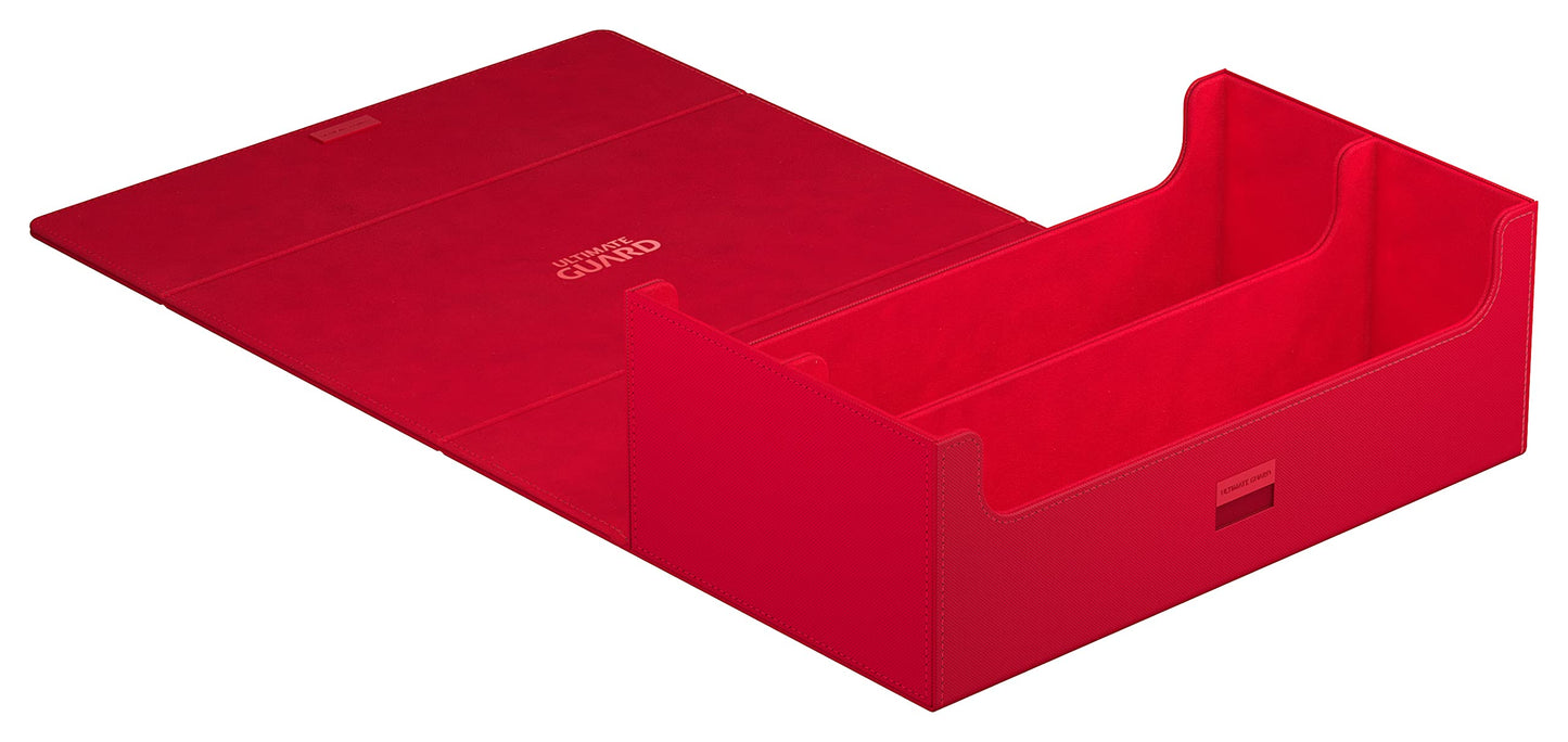 Ultimate Guard Arkhive 800+, Deck Case for 800 Double-Sleeved TCG Cards, Red, Compatible with Boulders, Magnetic Closure & Microfiber Inner Lining