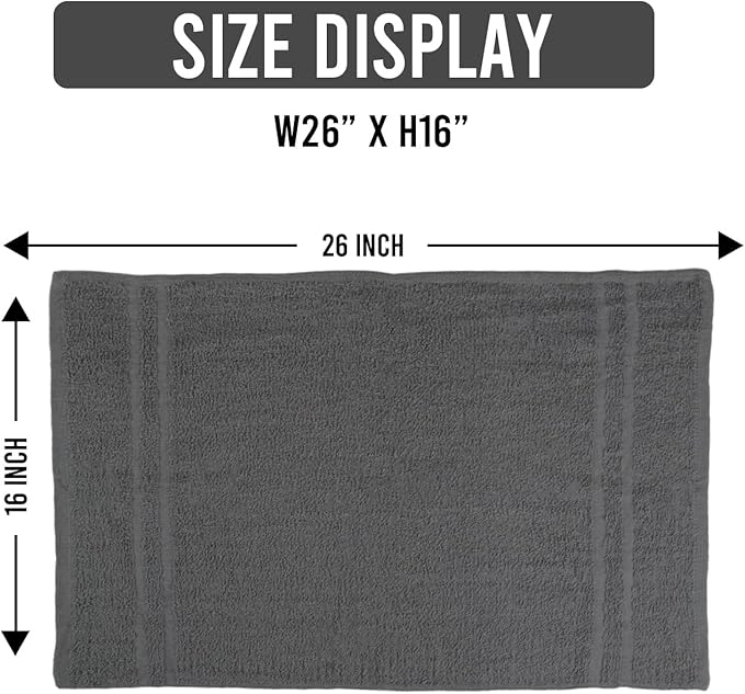 24 Pack Dark Grey Hand Towel 100% Cotton Spa Towel – 16x27 inches Highly