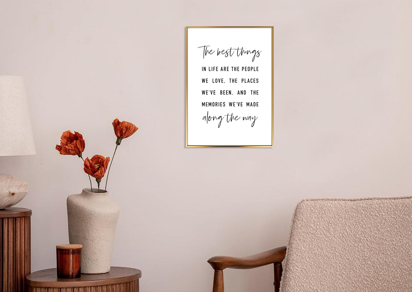 The Best Things In Life, Family Signs for Home Decor Wall, Living Room Table Decor, Bible Verses Decor, Inspirational Desk Decor, Gold Frame Wooden Sign Plaque with Stand and Hook, Housewarming Gift,3