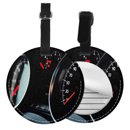 Automobile Dashboard Racing Car Luggage Tags for Suitcases, Pu Leather Baggage Tags Identifiers for Travel, Name Id Label for Baggage Bag Women Men