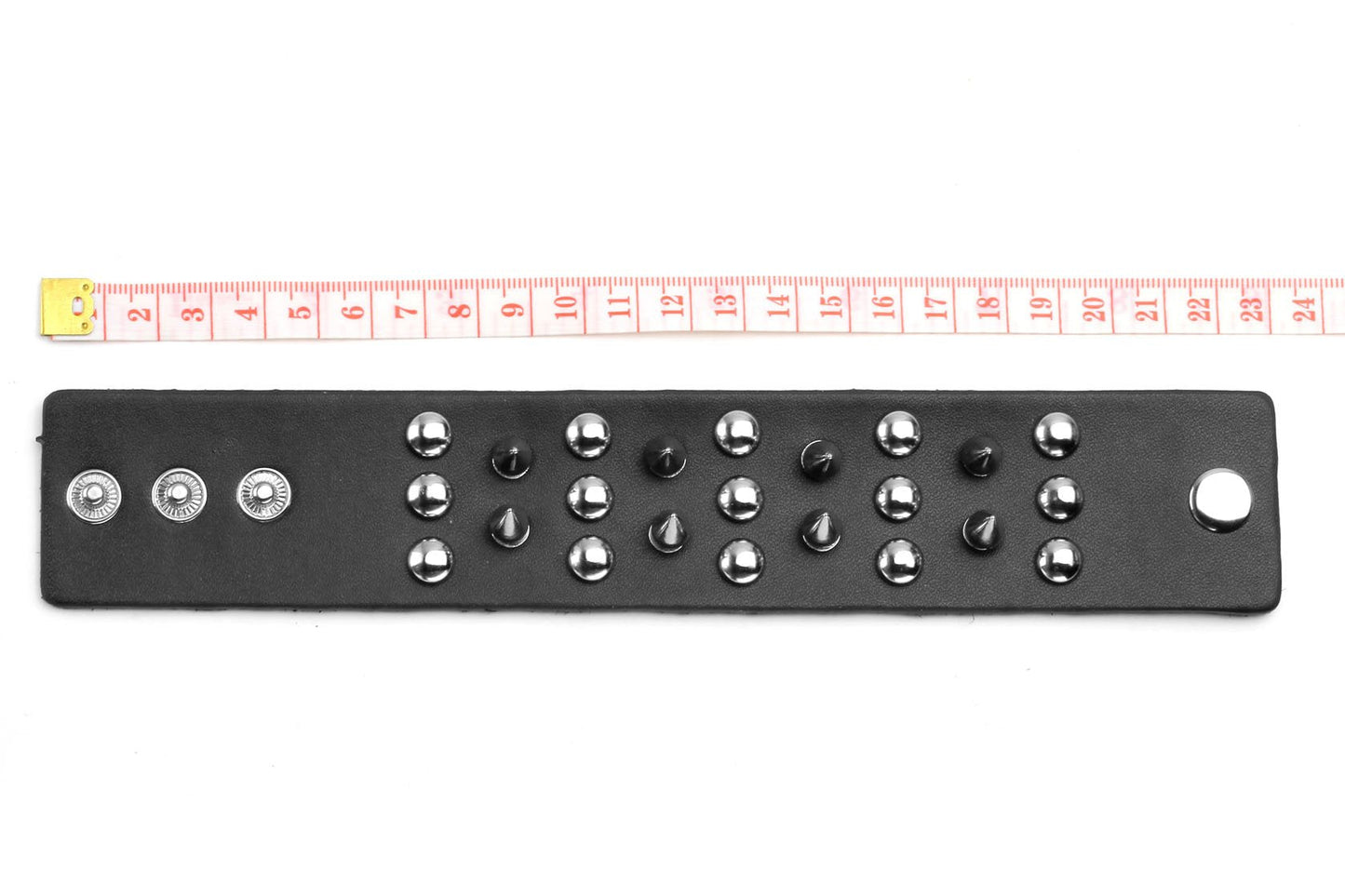Eigso 2 Pcs Spikes Studded Leather Bracelets for Men Women Punk Biker Bracelet Set with Rivets.