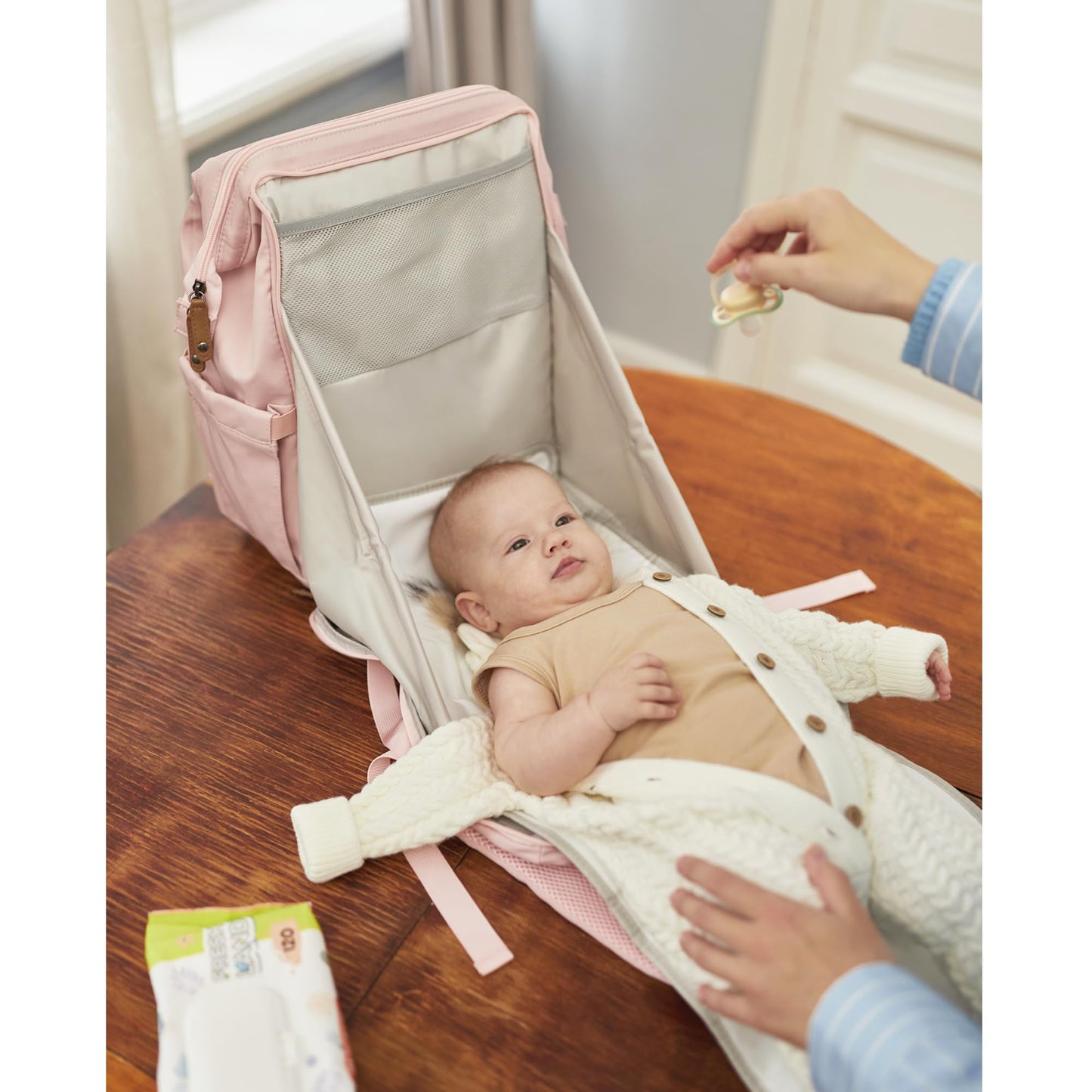AIITA Diaper Bag Backpack, Multifunction Diaper Bag with Changing Pad, Baby Diaper Bags for Boys Girls, Stylish Large Capacity Travel Backpack for Moms Dads, Baby Shower Gifts,Unisex – Pink