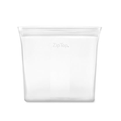 Zip Top Reusable Food Storage Bags | Medium Dish [Frost] | Silicone Meal Prep Container | Microwave, Dishwasher and Freezer Safe | Made in the USA