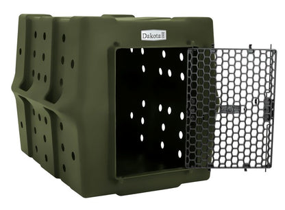 Dakota 283 Canine Rough and Tough Economy Dog Crate w/Removable Two-Way Door - Heavy Duty Outdoor Kennel for Large Breed Dogs (Olive, Large)