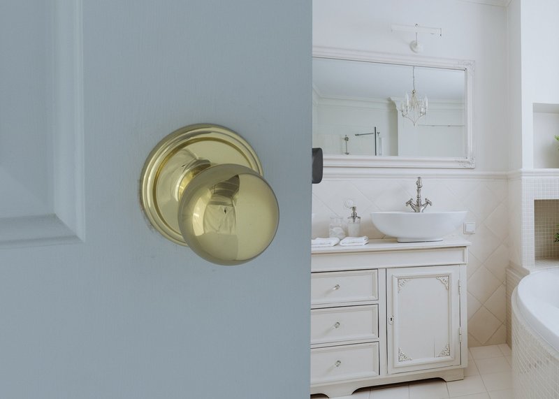 Copper Creek BK2020PB Ball Door Knob, Passage Function, 2 Pack, in Polished Brass