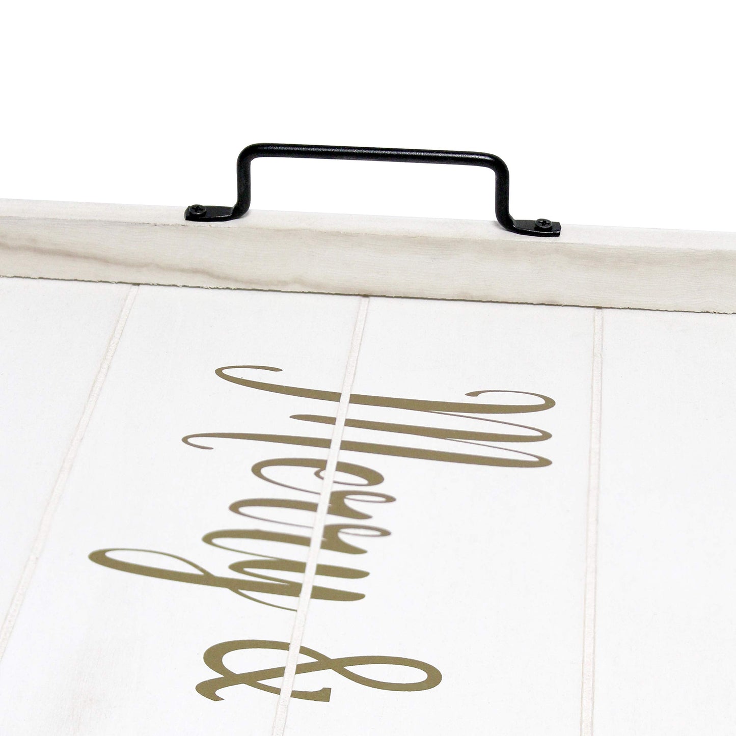 Elegant Designs HG2000-WMB Christmas Decoration 15.50" x 12", Decorative Wood Serving Tray w/Handles, White Wash Merry & Bright