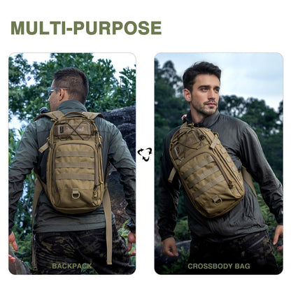 Mardingtop 15L Tactical Backpack, Small Molle Sling Bag for Men, Military Rucksack Crossbody Bag for Hiking Travel