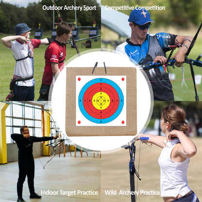 MOLFUJ Archery Targets Paper, 50pcs Bow and Arrow Targets for Hunting Backyard, Archery Target Practice Accessories(5 Rings,15.7x15.7in)