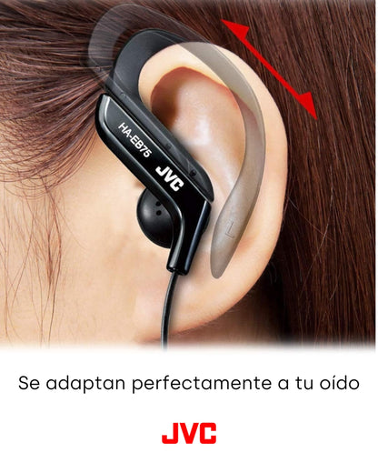 JVC, HA-EB75-AN-U Adjustable Sport Clip Earphones (Blue)