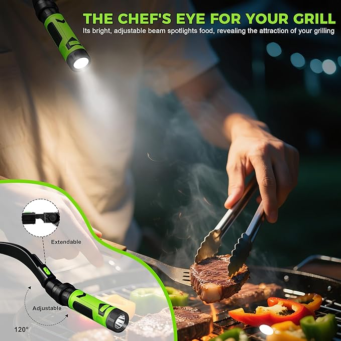 Grill Light for Outdoor Barbecue Grilling Accessories, Magnetic Bright LED Night BBQ Lighting Traeger Pit Boss Smoker Blackstone Griddle Accessories, Gifts for Men Dad Husband Grill Master