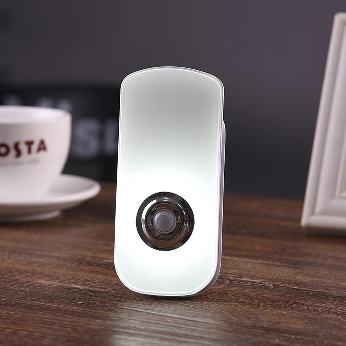 3-in-1 LED Night Light with Motion Sensor & Flashlight, Rechargeable Emergency Light, Auto Sensing Portable Wall Mount - White