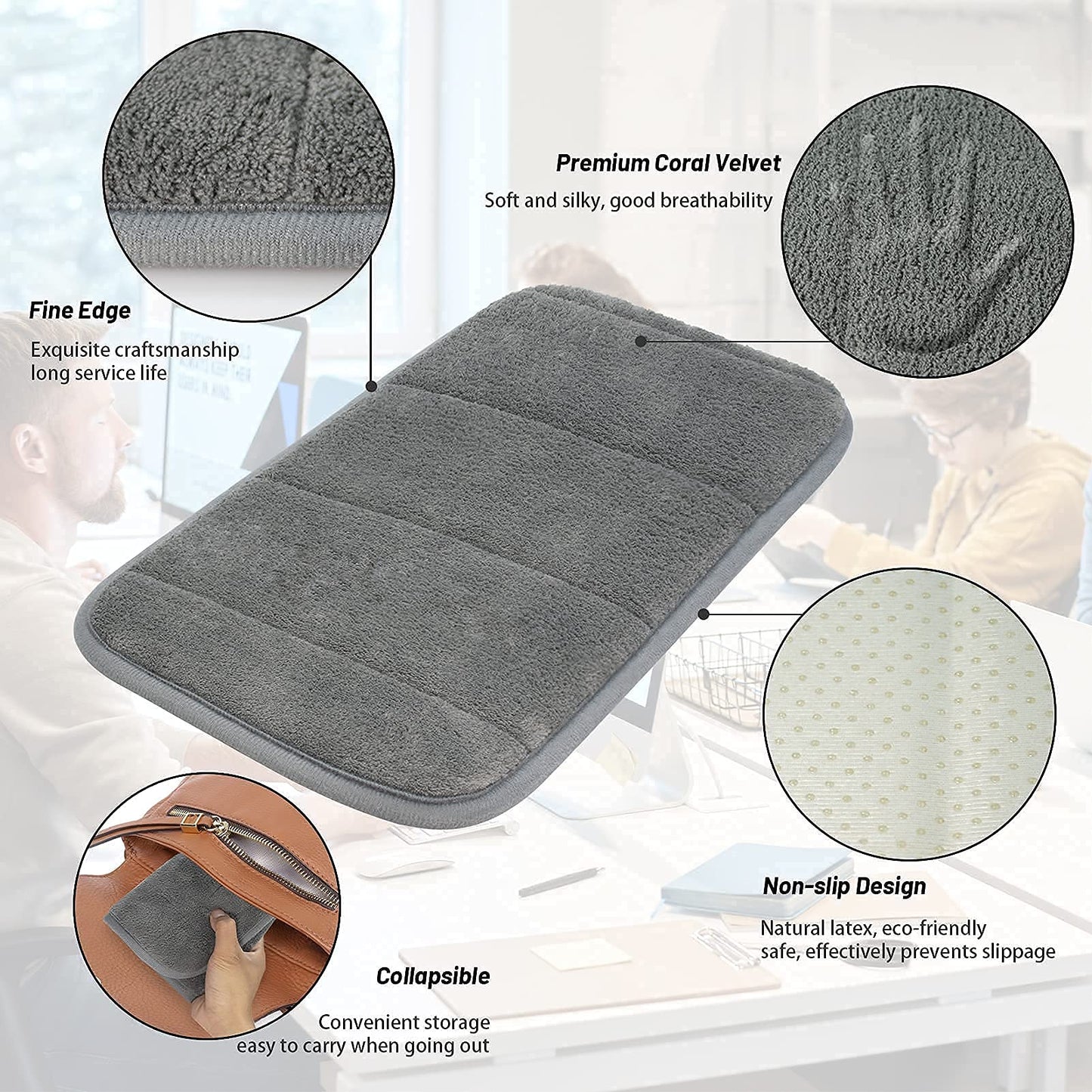 2 Sets Upgrade Computer Wrist Elbow Pad, DILIBRA Portable Memory Foam Arm Wrist Rest Pillow, Soft and Anti-Slip Wrist Support Mat for Keyboard Desktop Office Gaming - Alleviate Elbow Pain