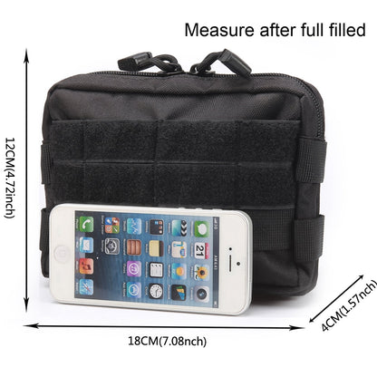Novemkada MOLLE Pouches - 2 Pack Tactical Compact Water-Resistant Utility Gadget Gear EDC Pouch (Pack of 2 Black+Tan)