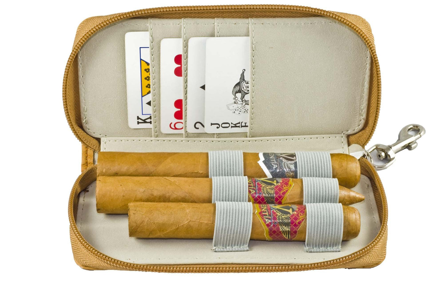 Valentia Cigars Case (holds 4 Cigars), Synthetic Cognac Exotic Croc Leather