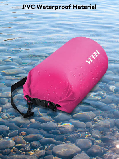 HEETA Waterproof Dry Bag for Women Men, Roll Top Lightweight Dry Storage Bag Backpack with Emergency Whistle for Travel, Kayaking, Boating, Camping, Beach, Cruise Ship Essentials (Rose Red, 40L)