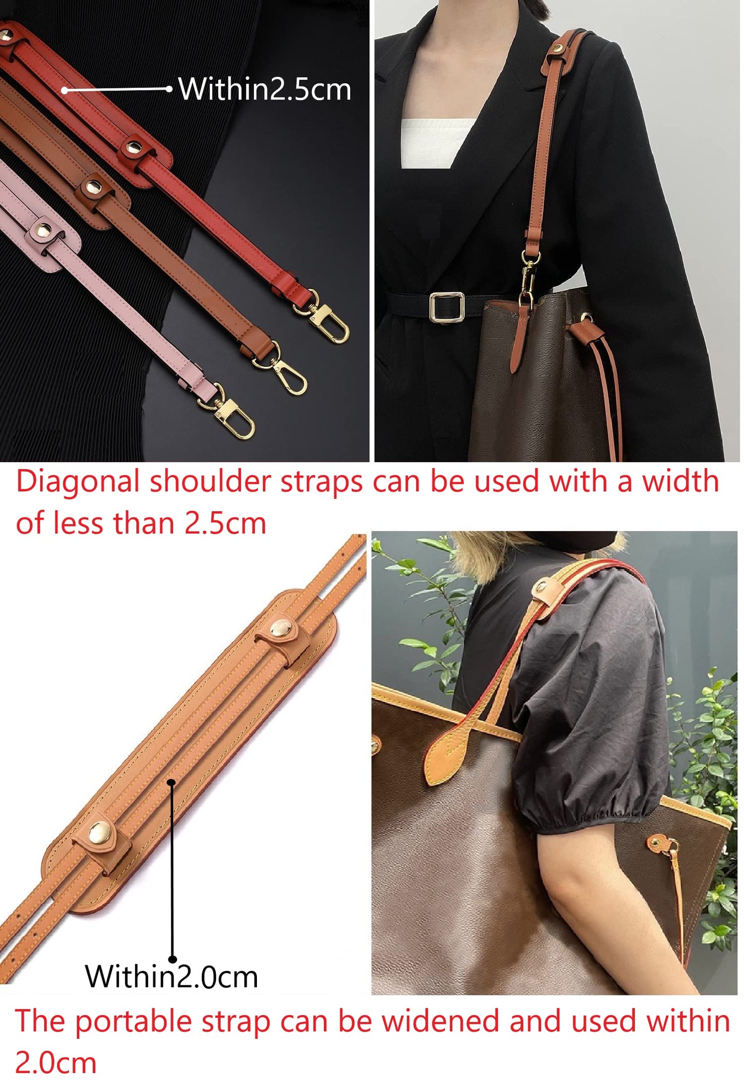 GOXTECH Leather Shoulder Strap Pad for Designer Trendy Bags (Caramel colour)
