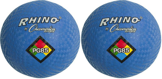 Champion Sports Rhino Playground Balls 8.5" D - Two Ply,Nylon Wound,Blue,(Pack of 2)