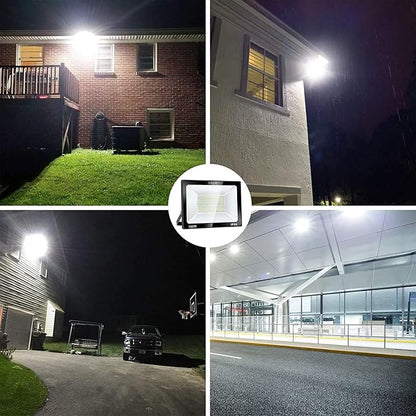 2 Pack 150W LED Flood Light, IP66 Waterproof, 12000lm, 800W Equivalent, Super Bright Outdoor Security Lights, 6000K Daylight White, Outdoor Floodlight for Garage, Garden, Lawn and Yard